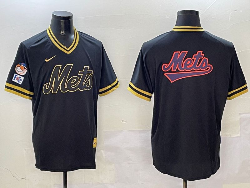 Men New York Mets Blank Black Gold Game 2025 Nike MLB Jersey style 3259->oakland athletics->MLB Jersey